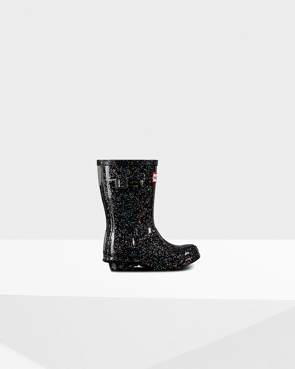 Bottes de Pluie Hunter Original Petits Giant Glitter Enfant Noir BTRKOGF-75